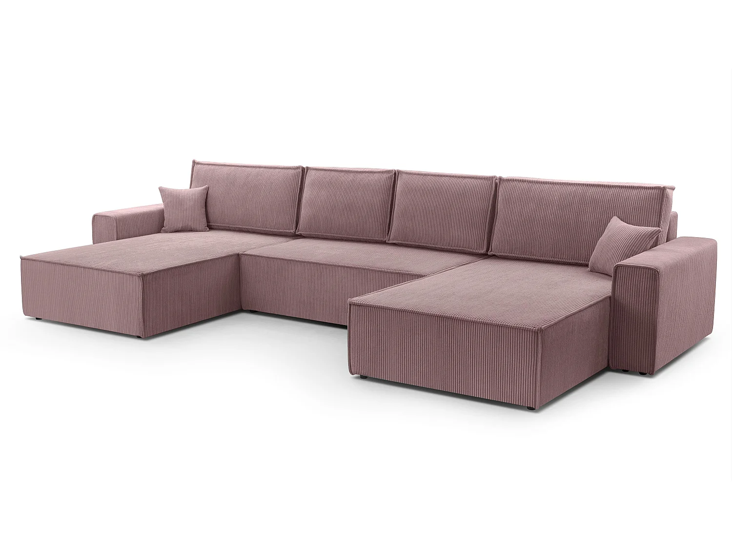 AX LIVING Cedria lavendelkleurige hoekbank U vorm 389 cm slaapfunctie