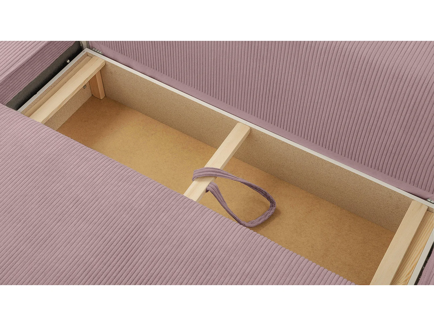 AX LIVING Cedria lavendelkleurige hoekbank U vorm 389 cm slaapfunctie