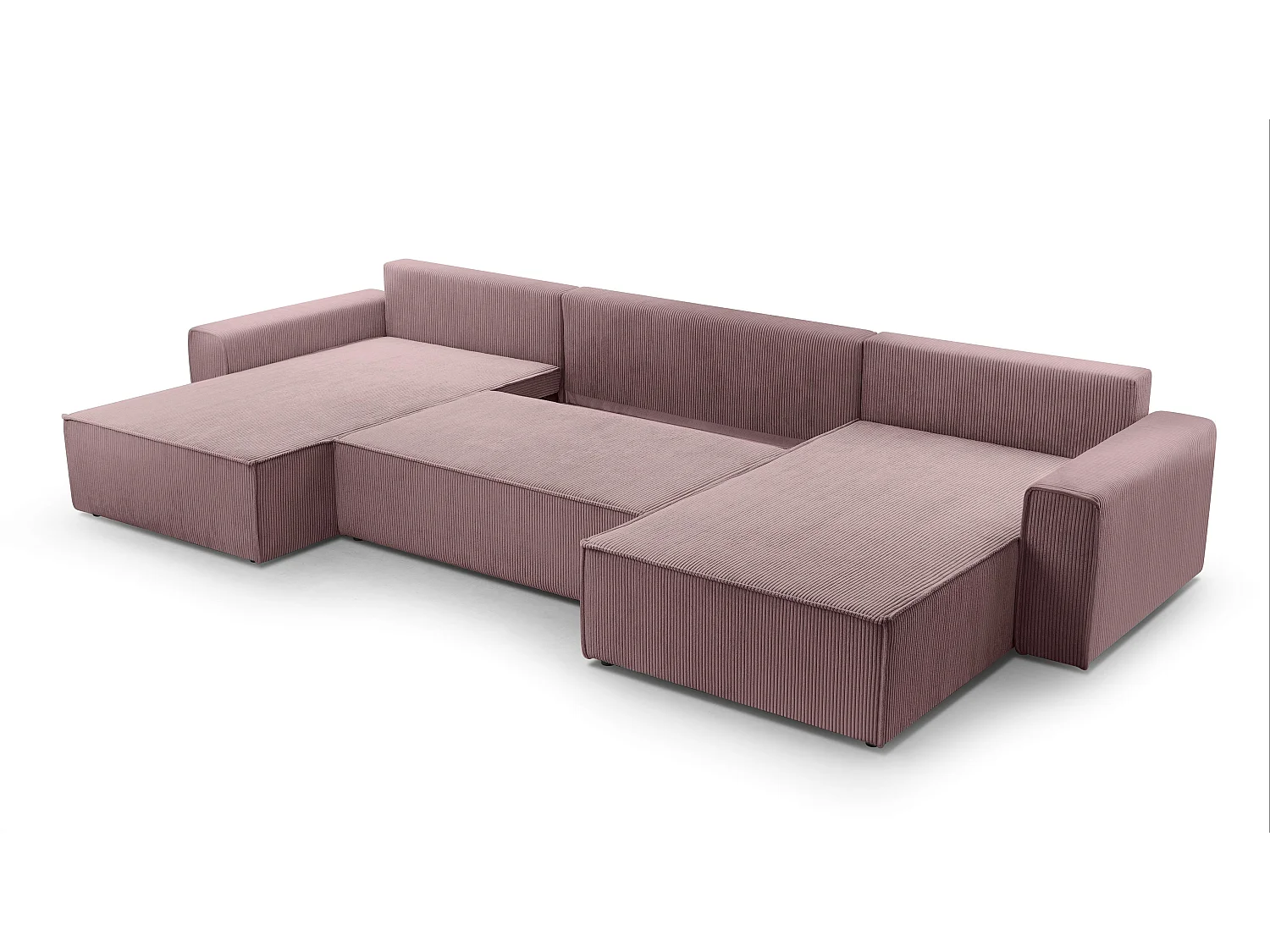 AX LIVING Canapé panoramique Cedria U 389 cm lavande avec fonction lit