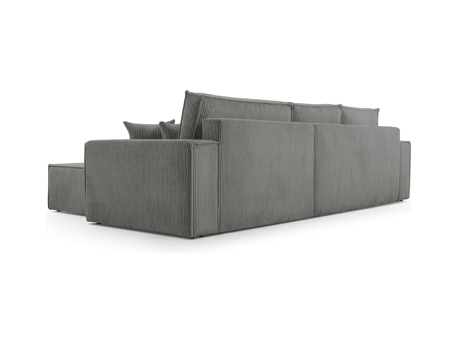 AX LIVING Cedria L donkergrijze hoekbank – 287 cm met slaapfunctie