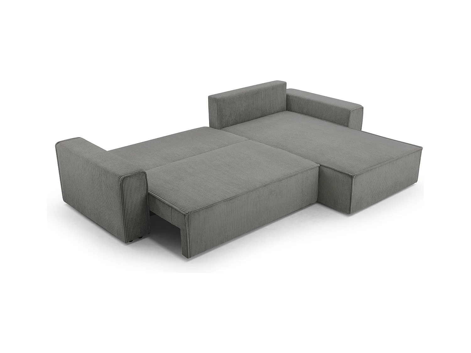 AX LIVING Cedria L donkergrijze hoekbank – 287 cm met slaapfunctie