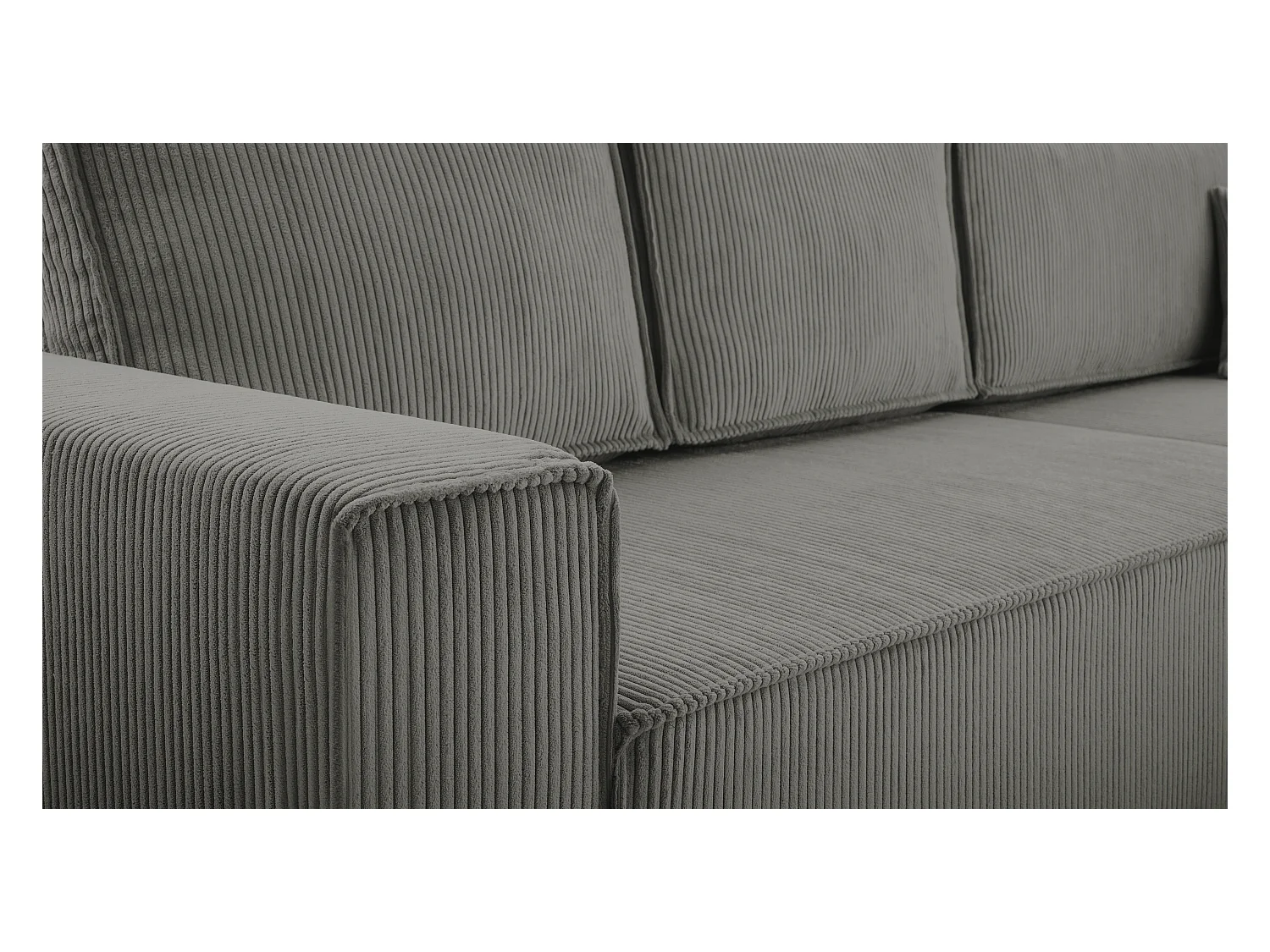 AX LIVING Cedria L donkergrijze hoekbank – 287 cm met slaapfunctie