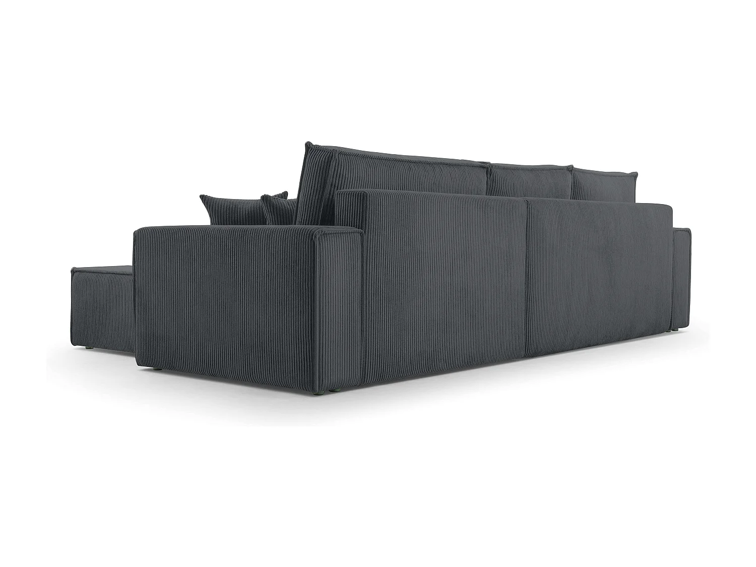 AX LIVING Cedria L donkergrijze hoekbank – 287 cm met slaapfunctie