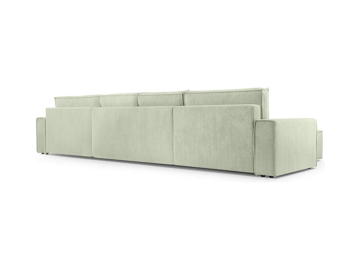 AX LIVING Salbeigrün Sofa U Form mit Schlaffunktion – Cedria U 389cm