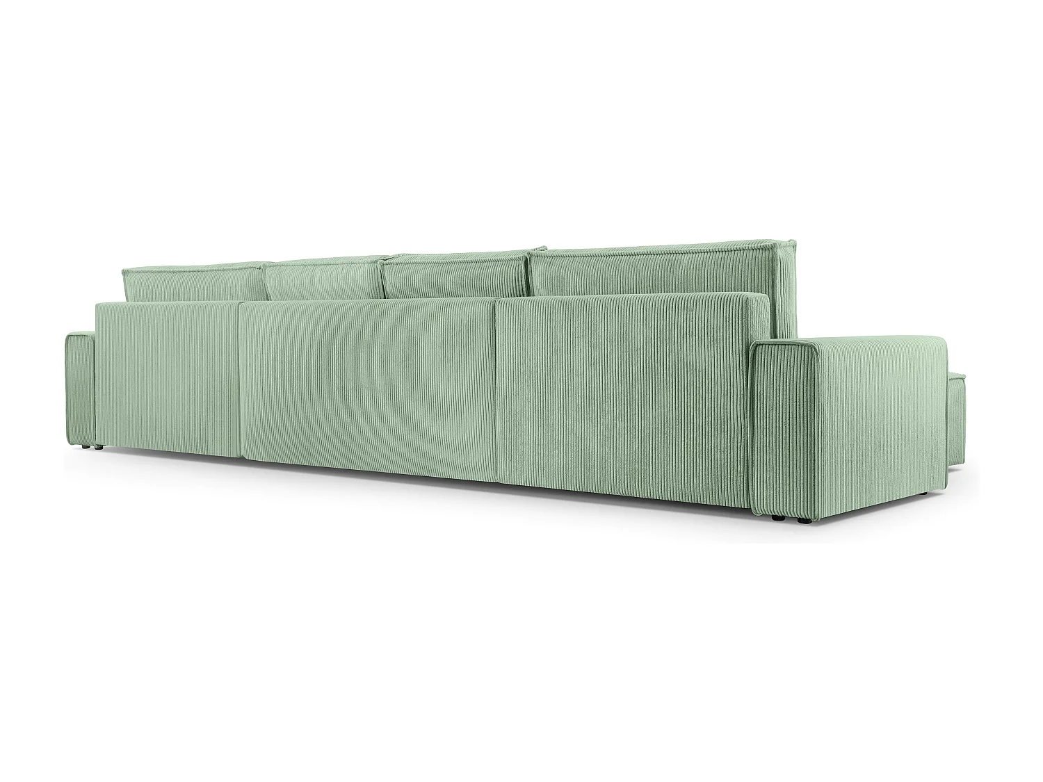 AX LIVING Cedria saliegroene hoekbank U vorm – 389cm met slaapfunctie