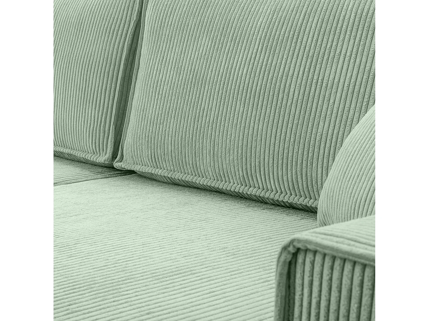 AX LIVING Cedria saliegroene hoekbank U vorm – 389cm met slaapfunctie