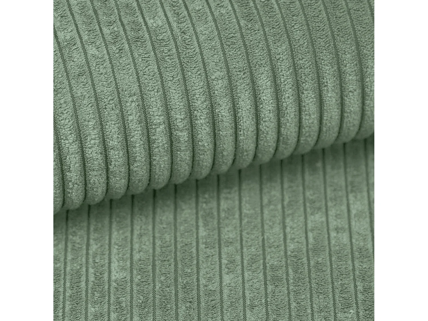 AX LIVING Canapé panoramique Cedria U 389 vert sauge avec fonction lit