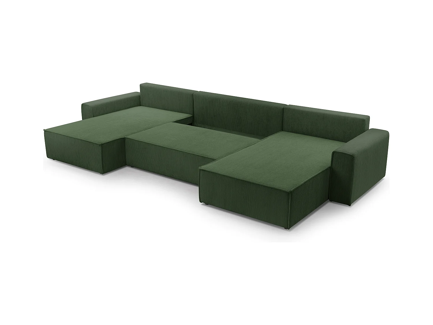 AX LIVING Grün Sofa U mit Schlaffunktion – Cedria U Wohnlandschaft