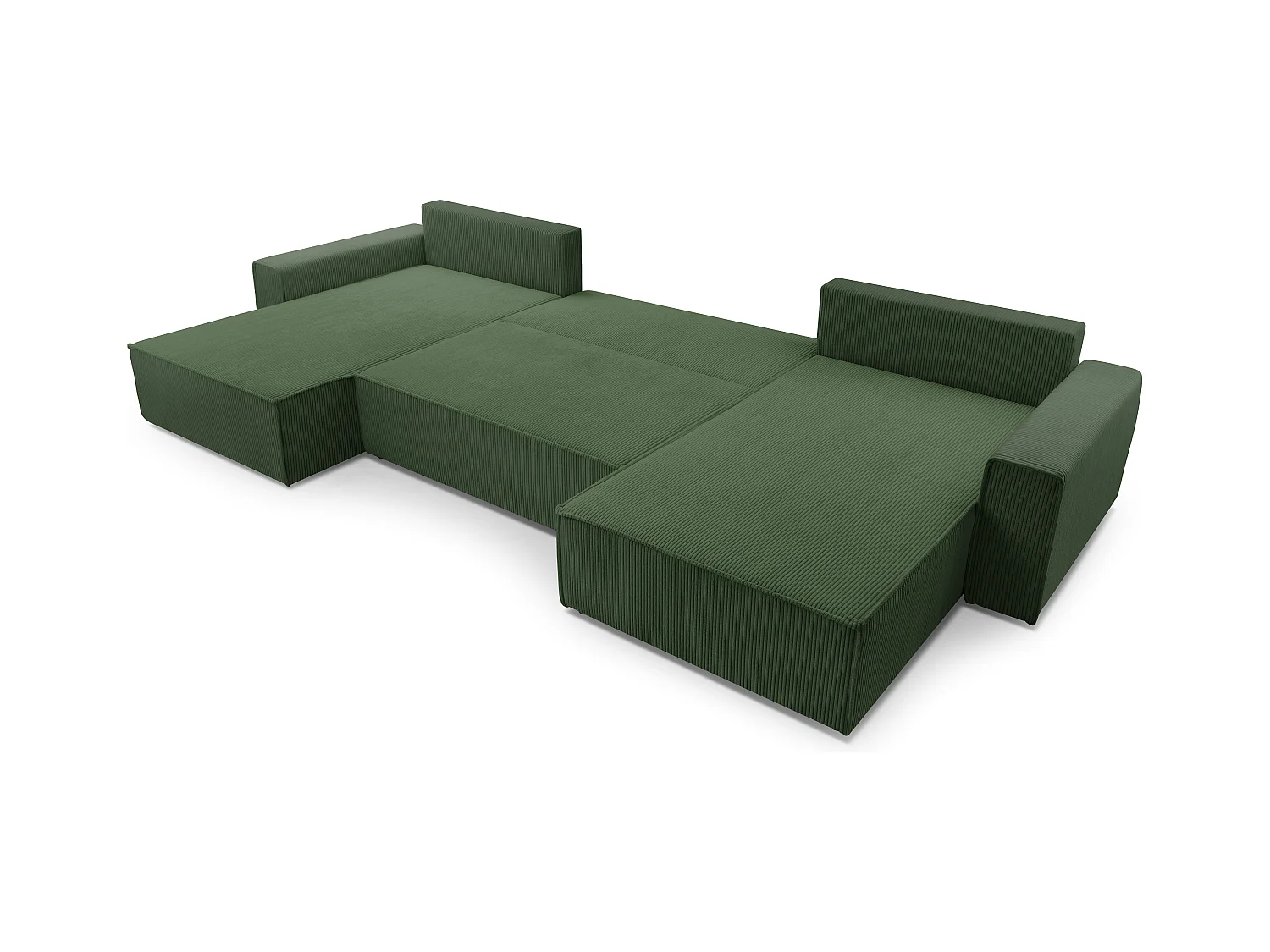 AX LIVING Grün Sofa U mit Schlaffunktion – Cedria U Wohnlandschaft