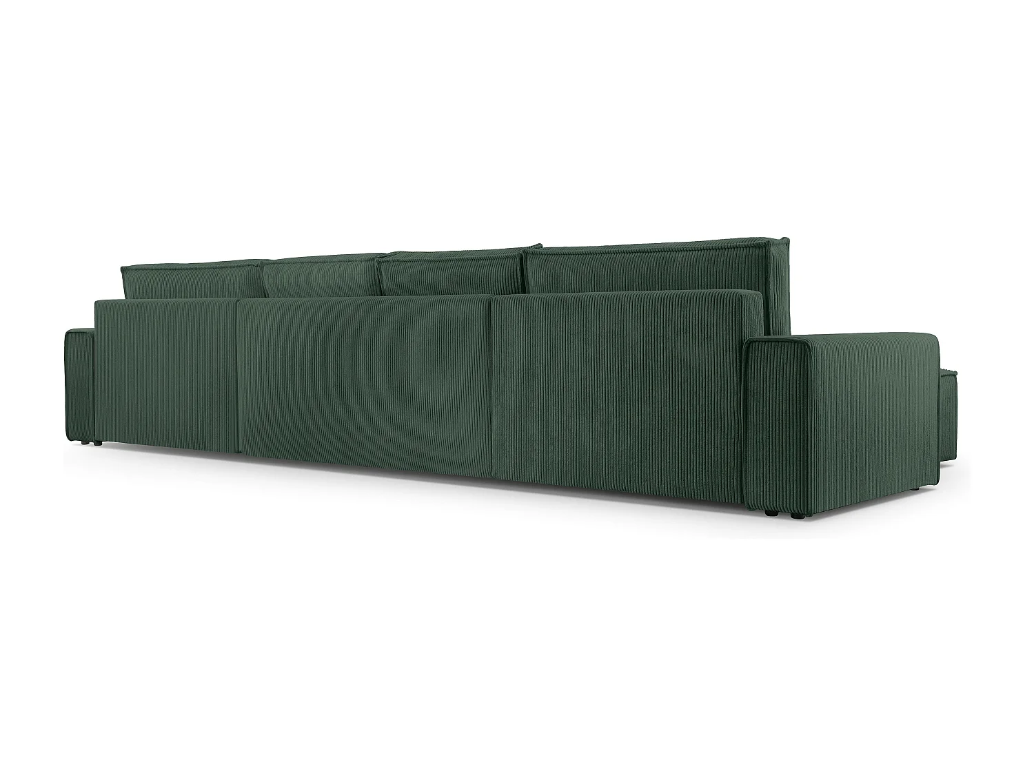 AX LIVING Cedria donkergroene hoekbank U vorm 389 cm met slaapfunctie