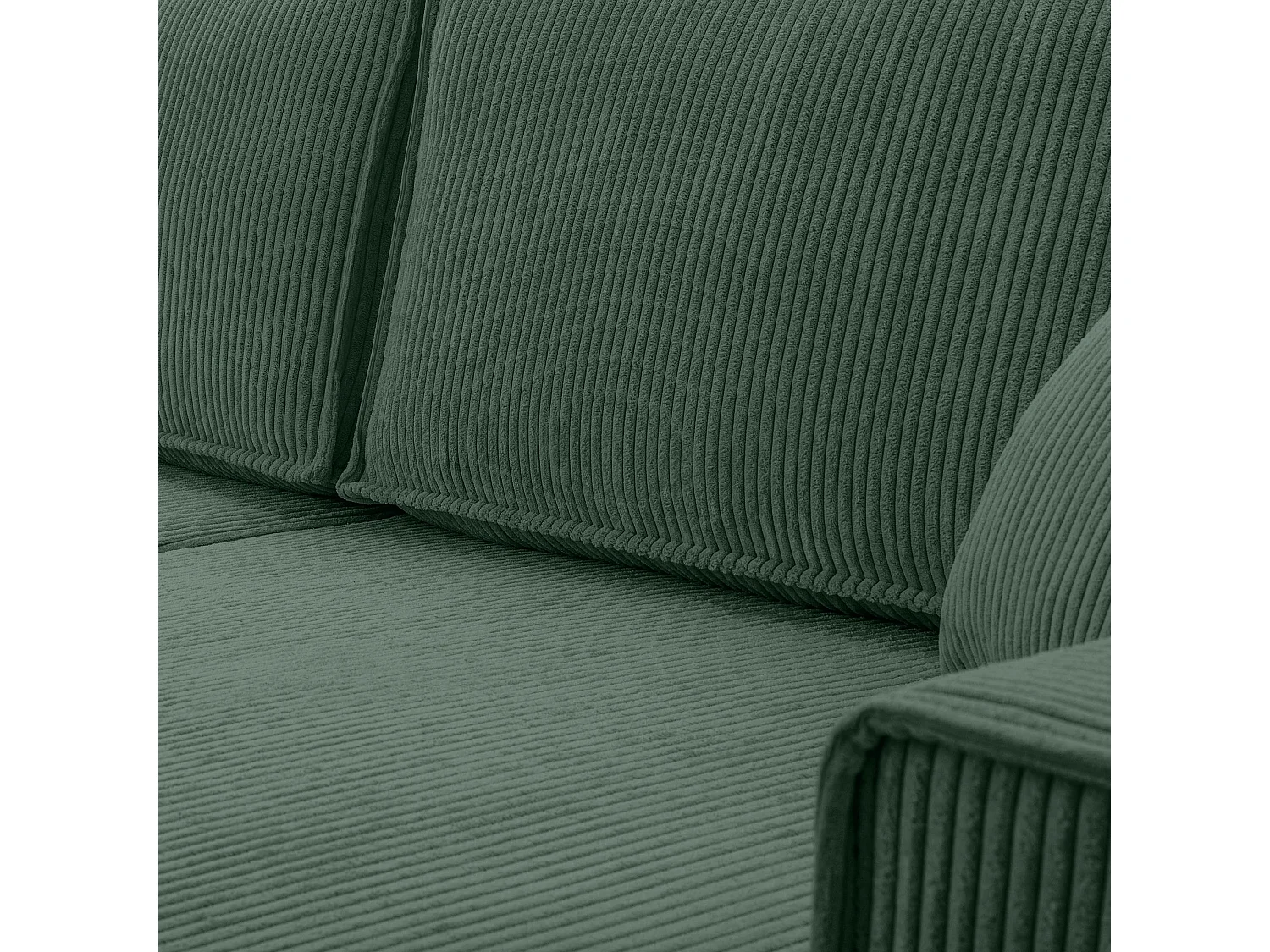 AX LIVING Cedria donkergroene hoekbank U vorm 389 cm met slaapfunctie