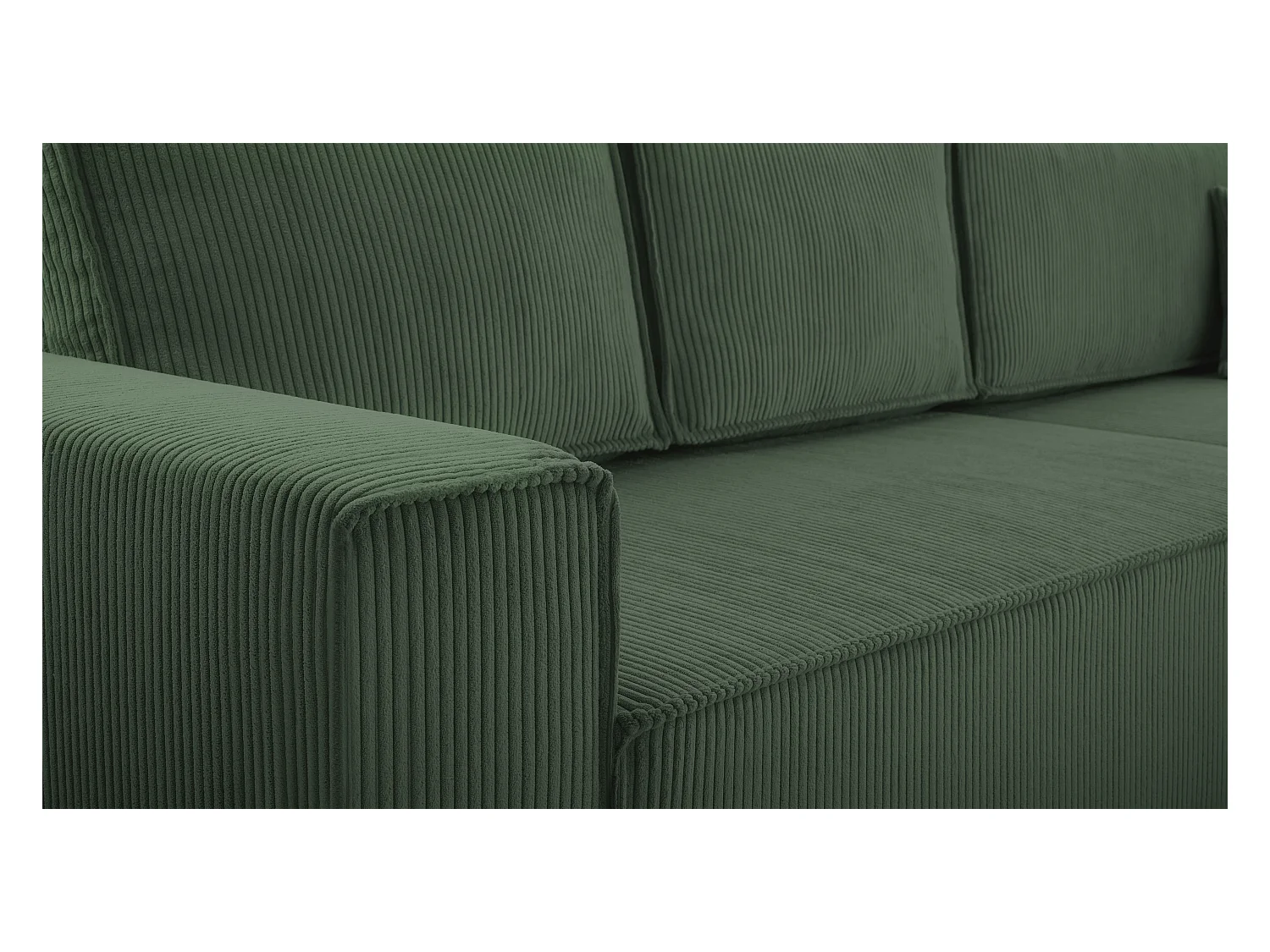 AX LIVING Cedria donkergroene hoekbank – 287 cm met slaapfunctie