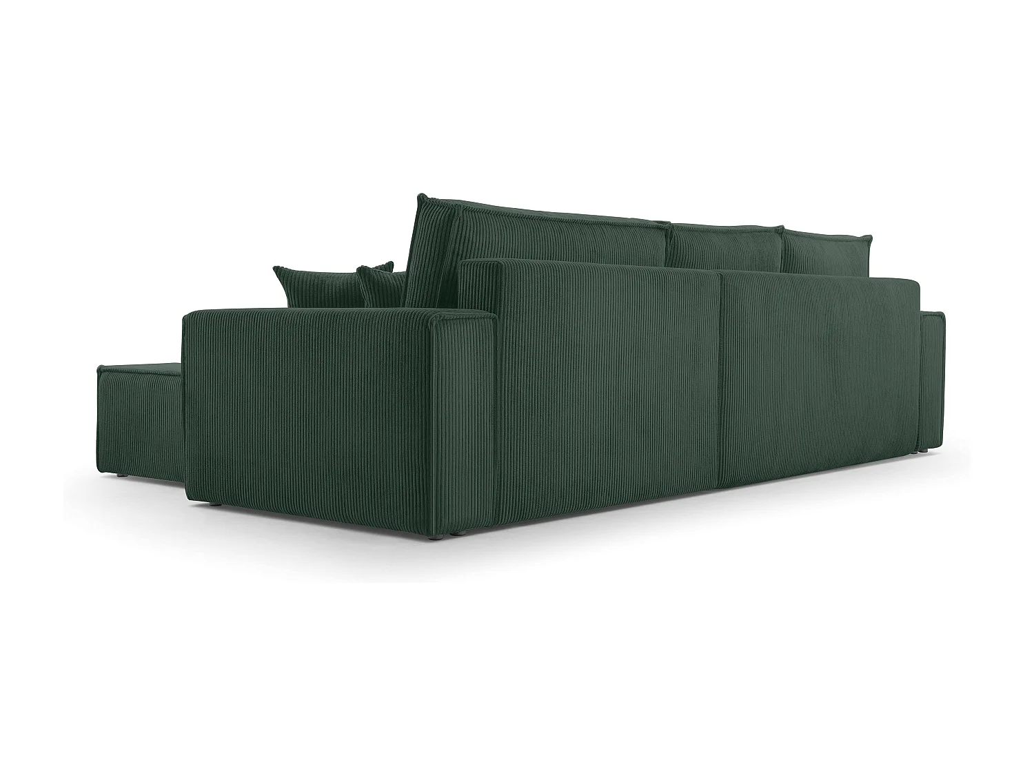 AX LIVING Cedria donkergroene hoekbank – 287 cm met slaapfunctie