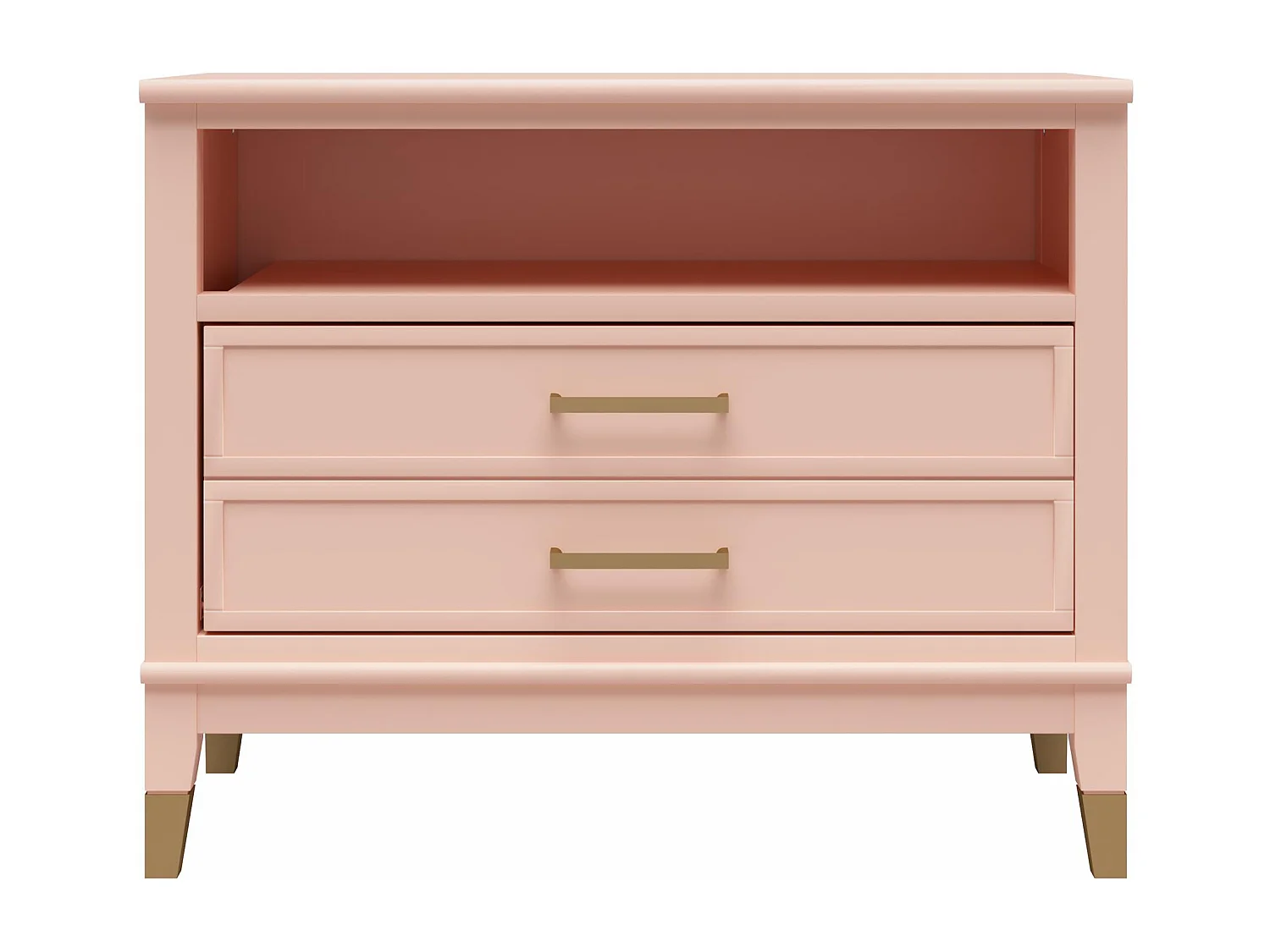 Westerleigh | Table de chevet à 1 tiroir et 1 étagère en rose