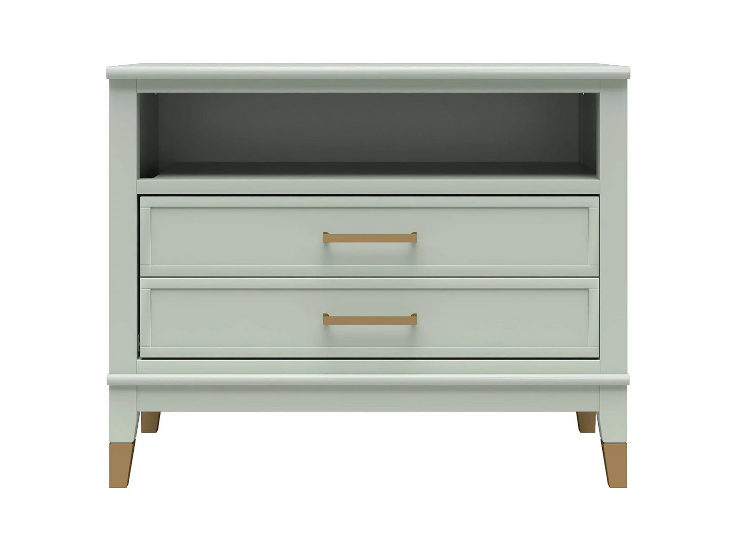 Westerleigh | Nachtkastje met 1 Lade in Groen - Gouden Pootjes en Handgrepen