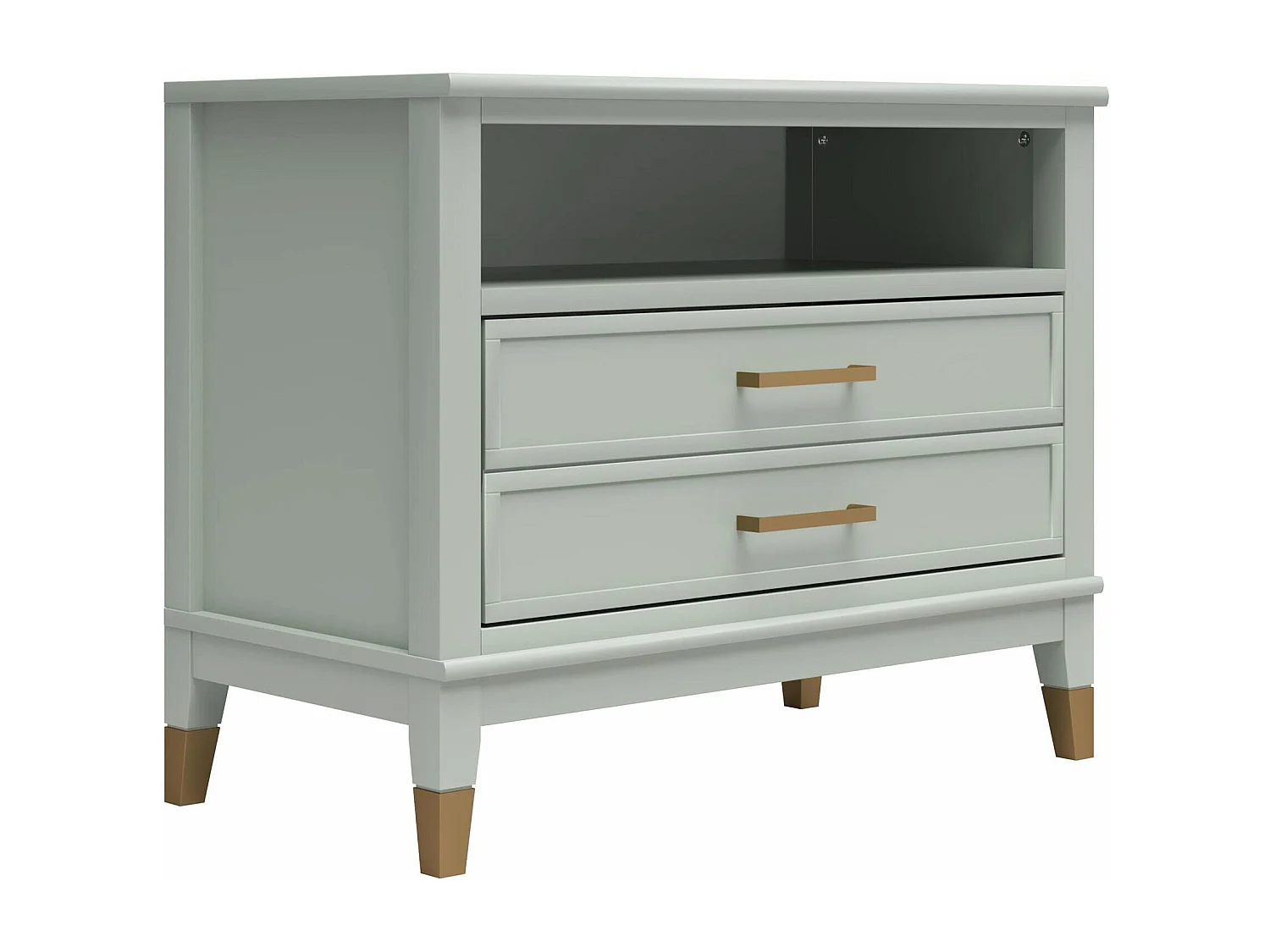 Westerleigh | Table de chevet à 1 tiroir et 1 étagère en vert