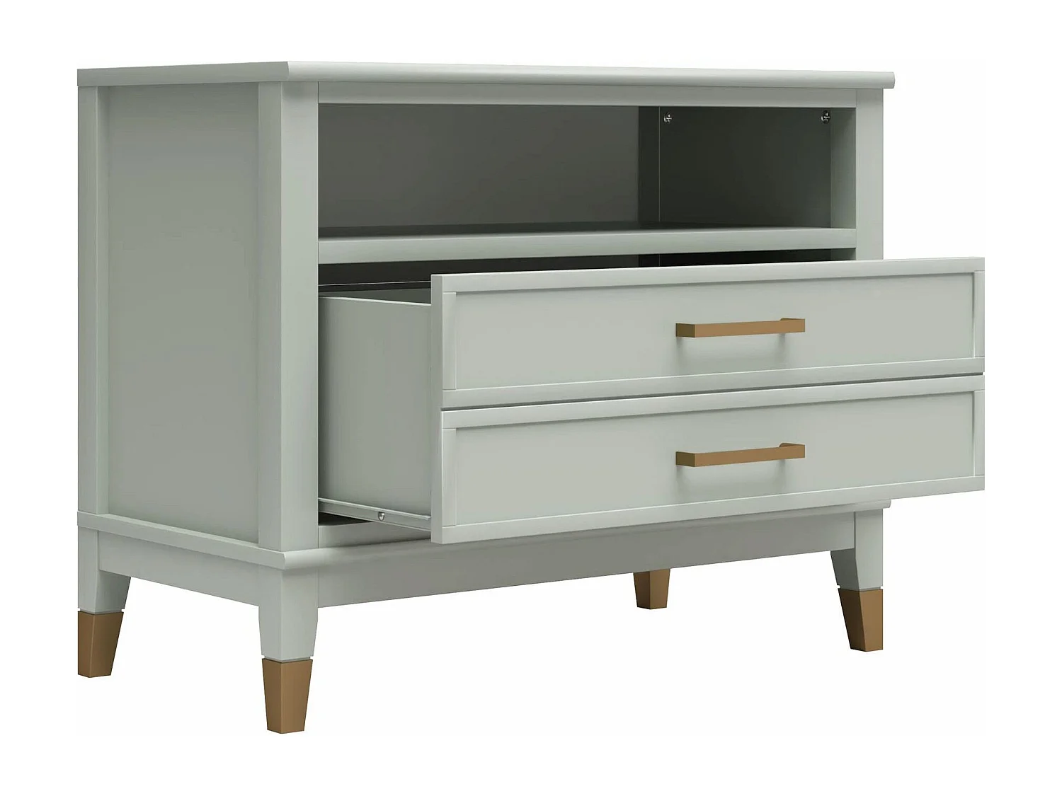 Westerleigh | Table de chevet à 1 tiroir et 1 étagère en vert