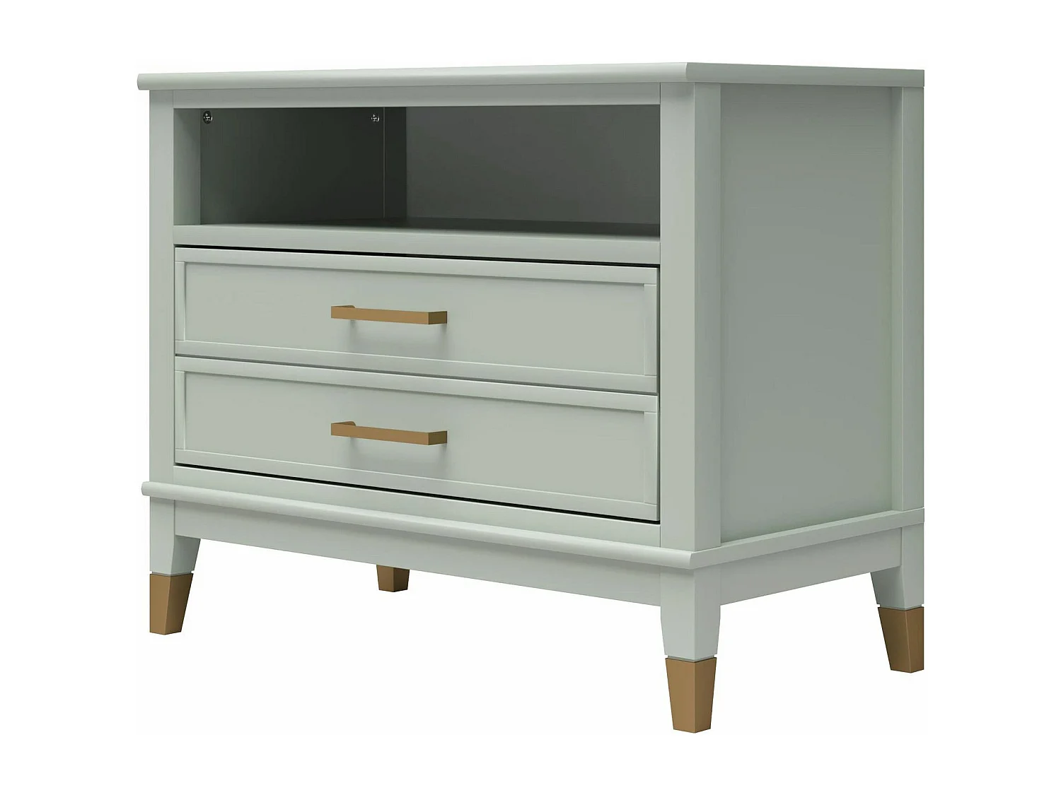 Westerleigh | Table de chevet à 1 tiroir et 1 étagère en vert