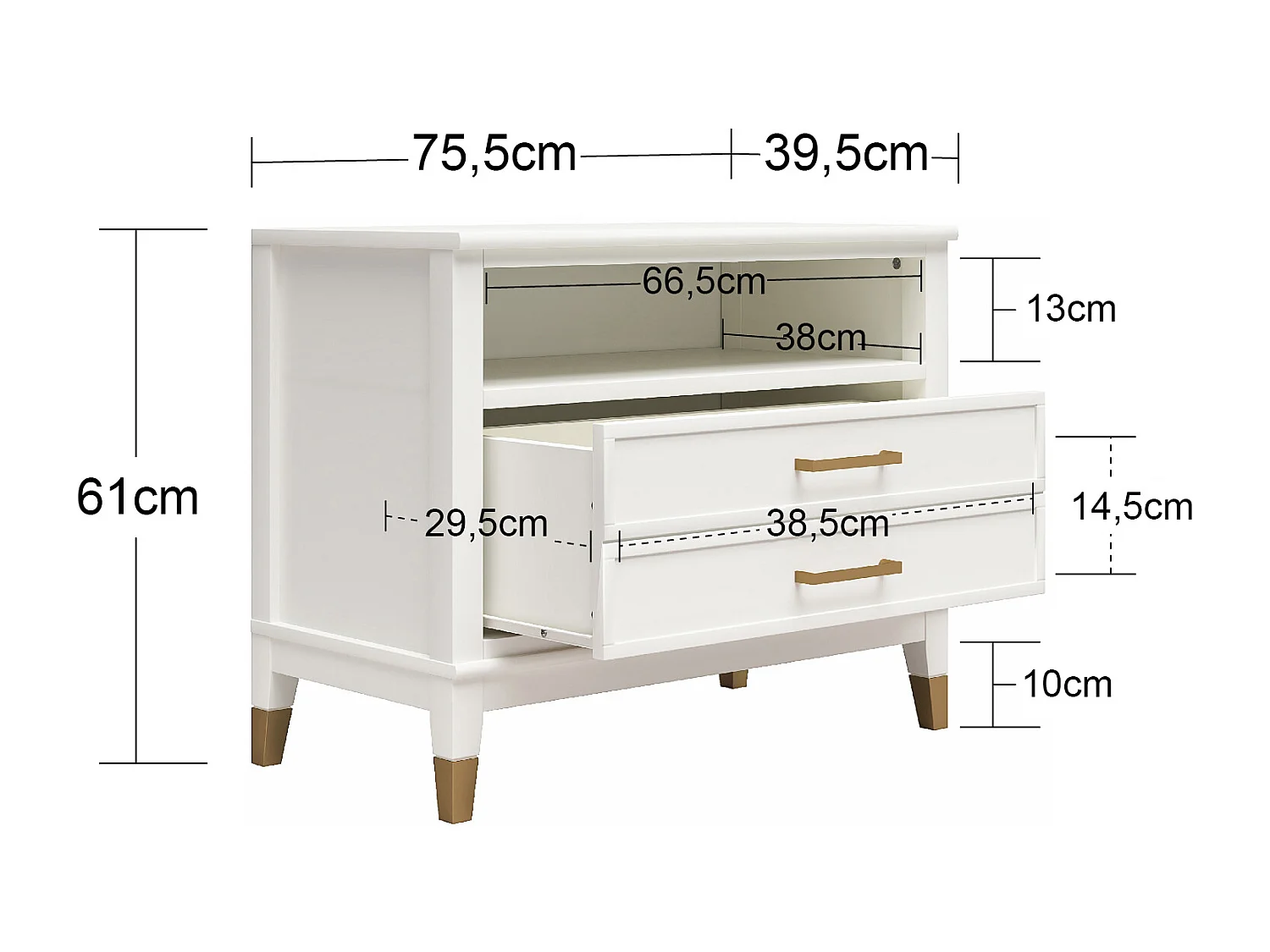 Westerleigh | Table de chevet à 1 tiroir et 1 étagère en vert