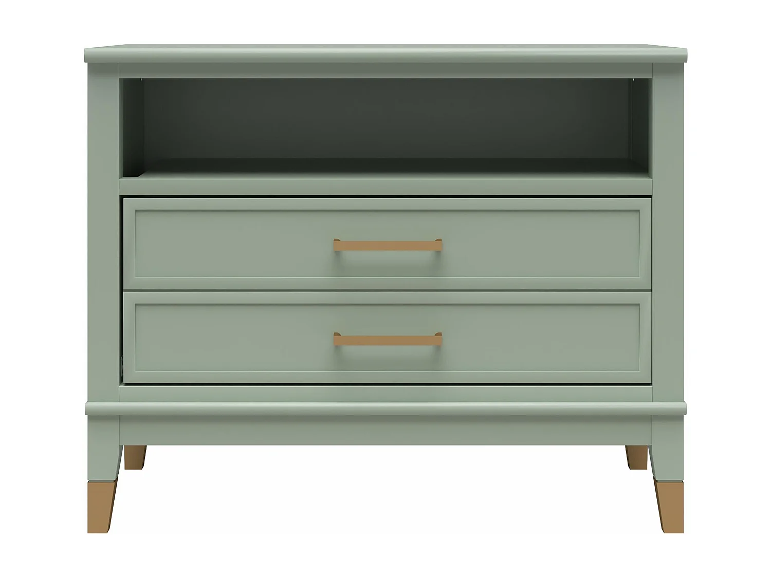 Westerleigh | Nachtkastje met 1 Lade in Groen - Gouden Pootjes en Handgrepen