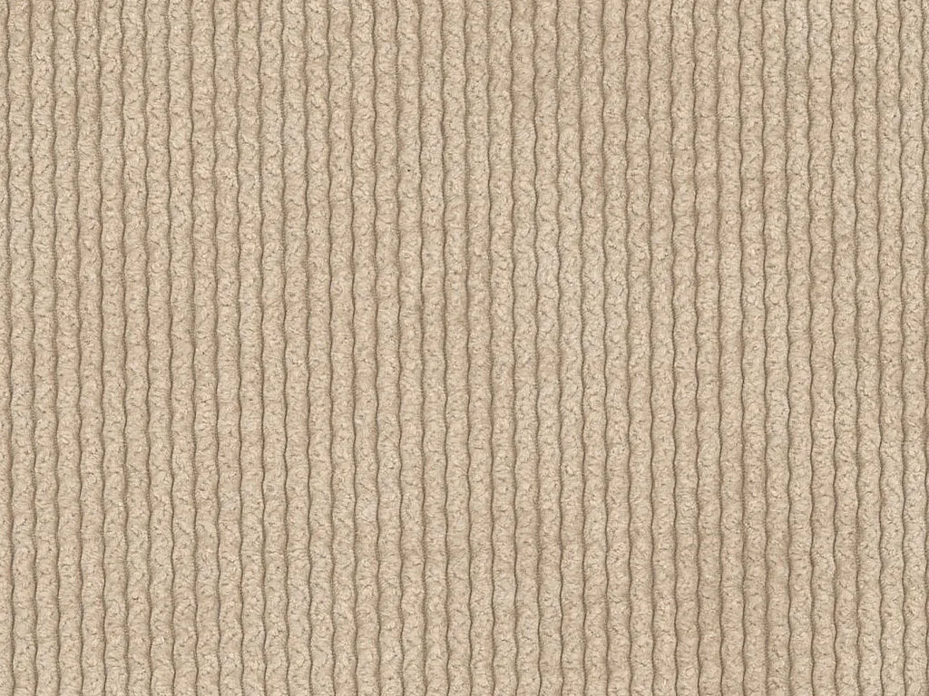 Grand canapé d'angle droit convertible express en velours côtelé fines côtes beige - Matelas 13 cm mémoire de forme POGNI