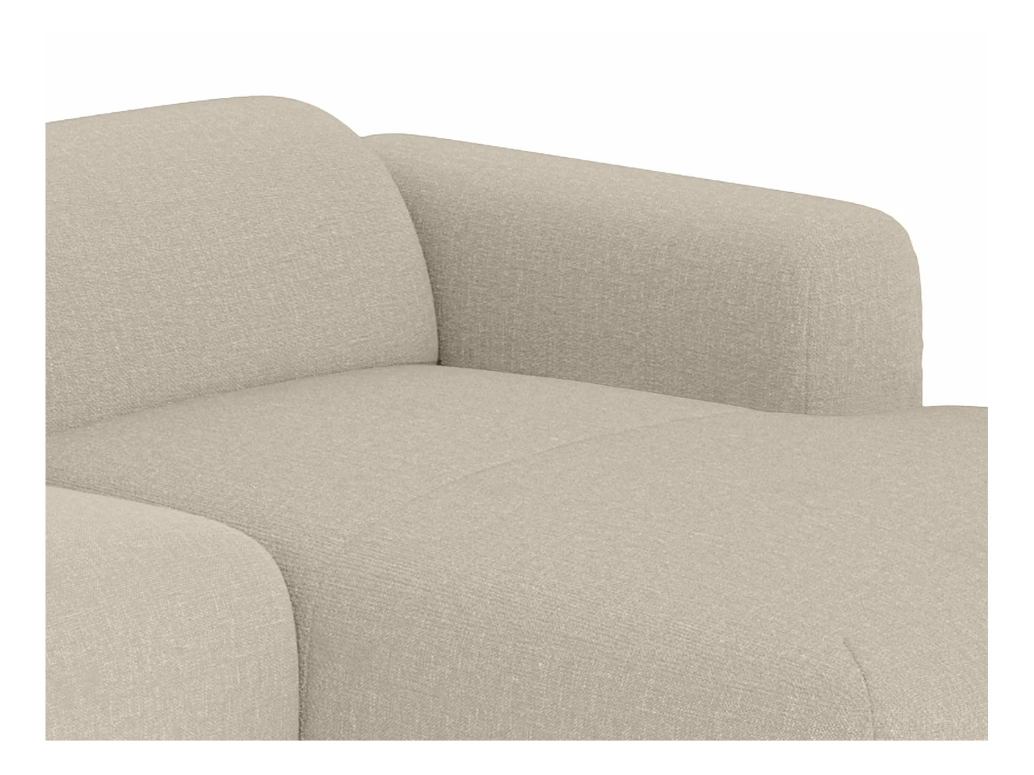 Stor højrehånds hjørne sovesofa med ekspres udtræk i beige meleret stof POGNI