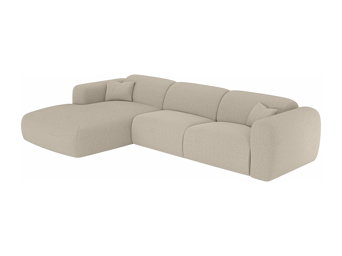 Ecksofa mit Express-Schlaffunktion - Ecke links - Stoff meliert - Beige - P günstig online kaufen