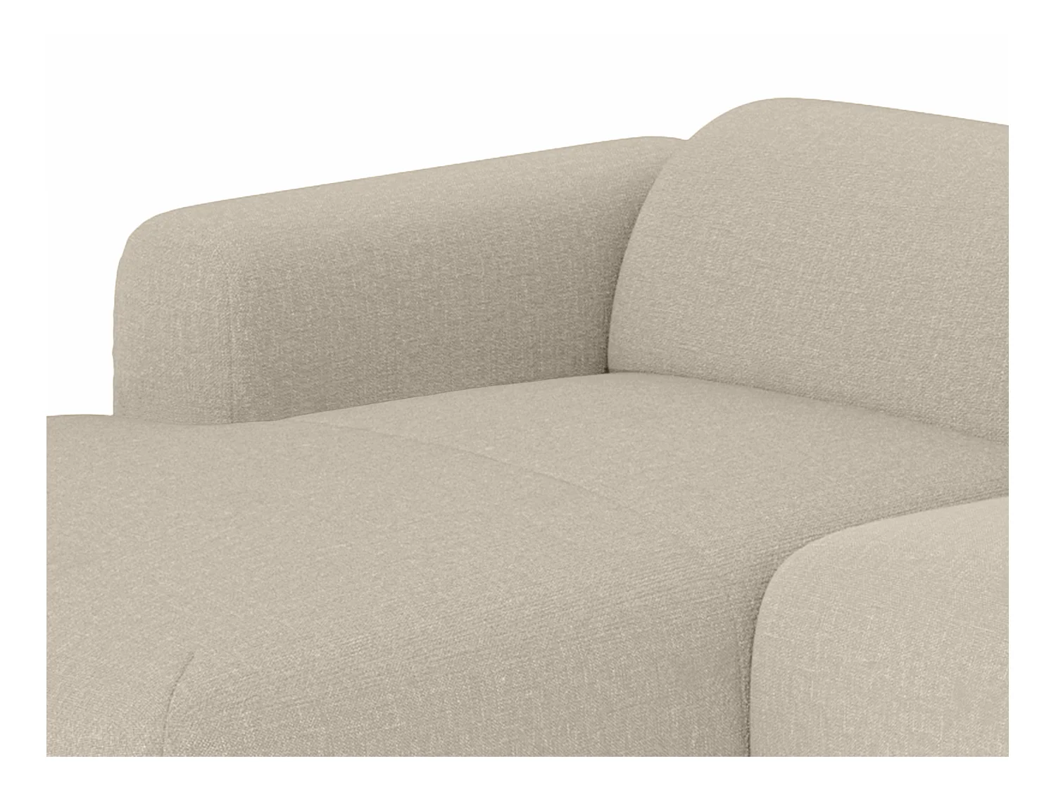 Stor venstrevendt hjørnesovesofa i meleret beige stof POGNI