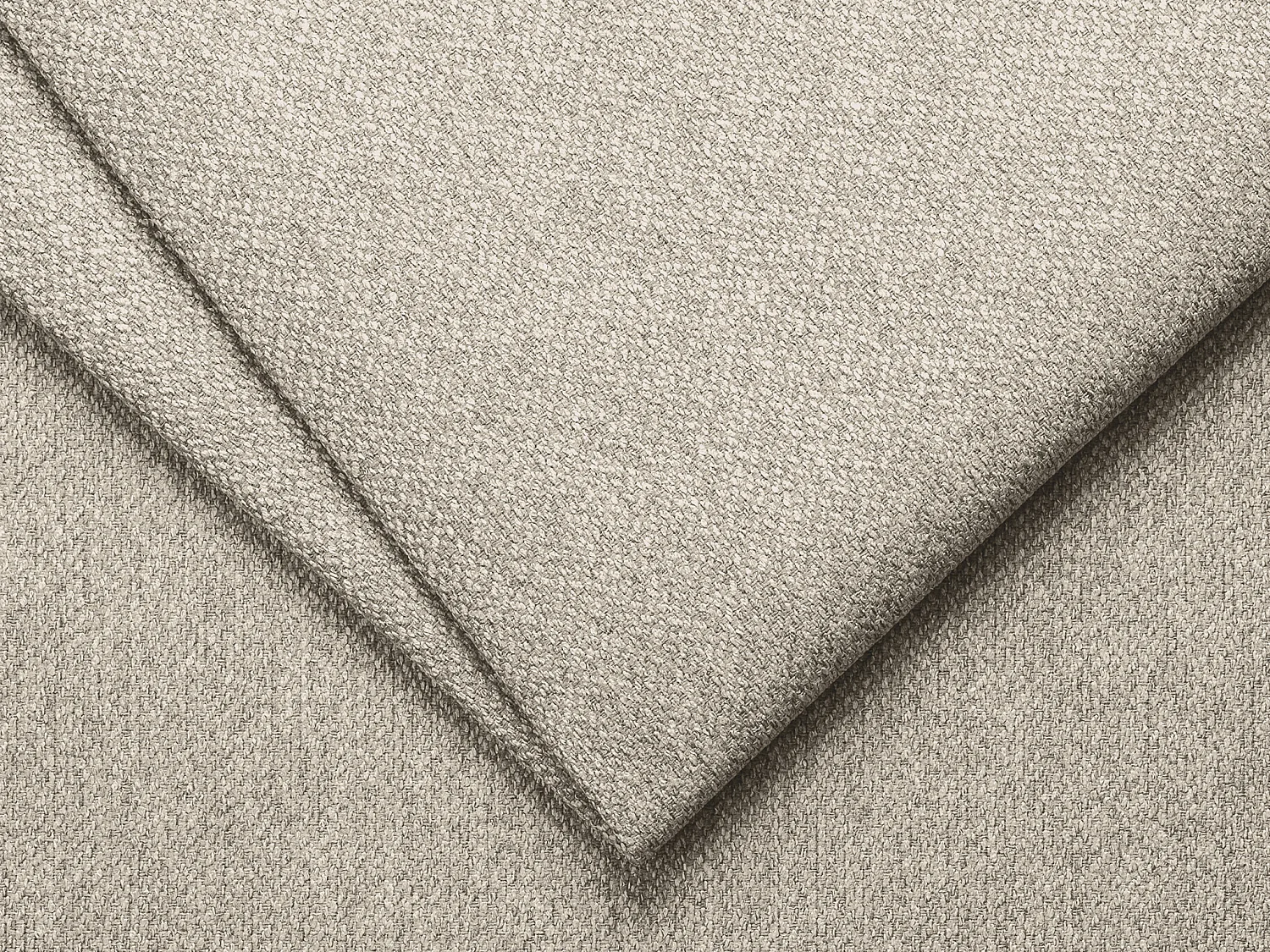 Grand canapé d'angle gauche convertible express en tissu chiné beige - Matelas 13 cm mémoire de forme POGNI