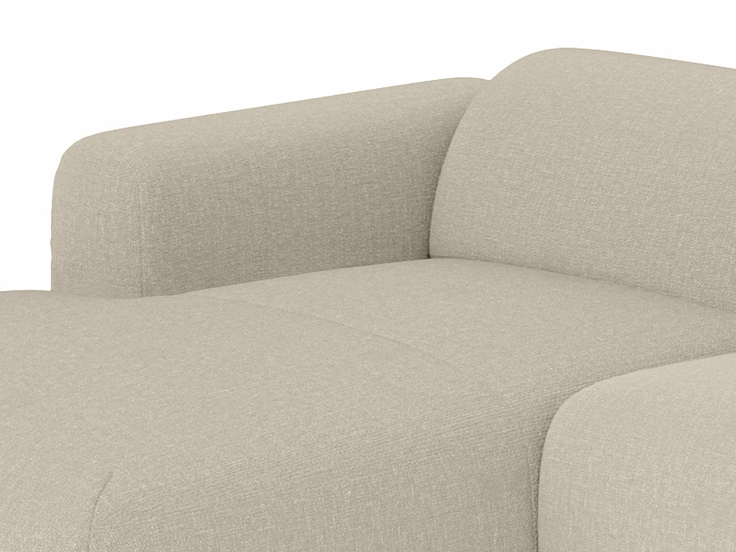 Grand canapé d'angle gauche convertible express en tissu chiné beige - Matelas 13 cm mémoire de forme POGNI