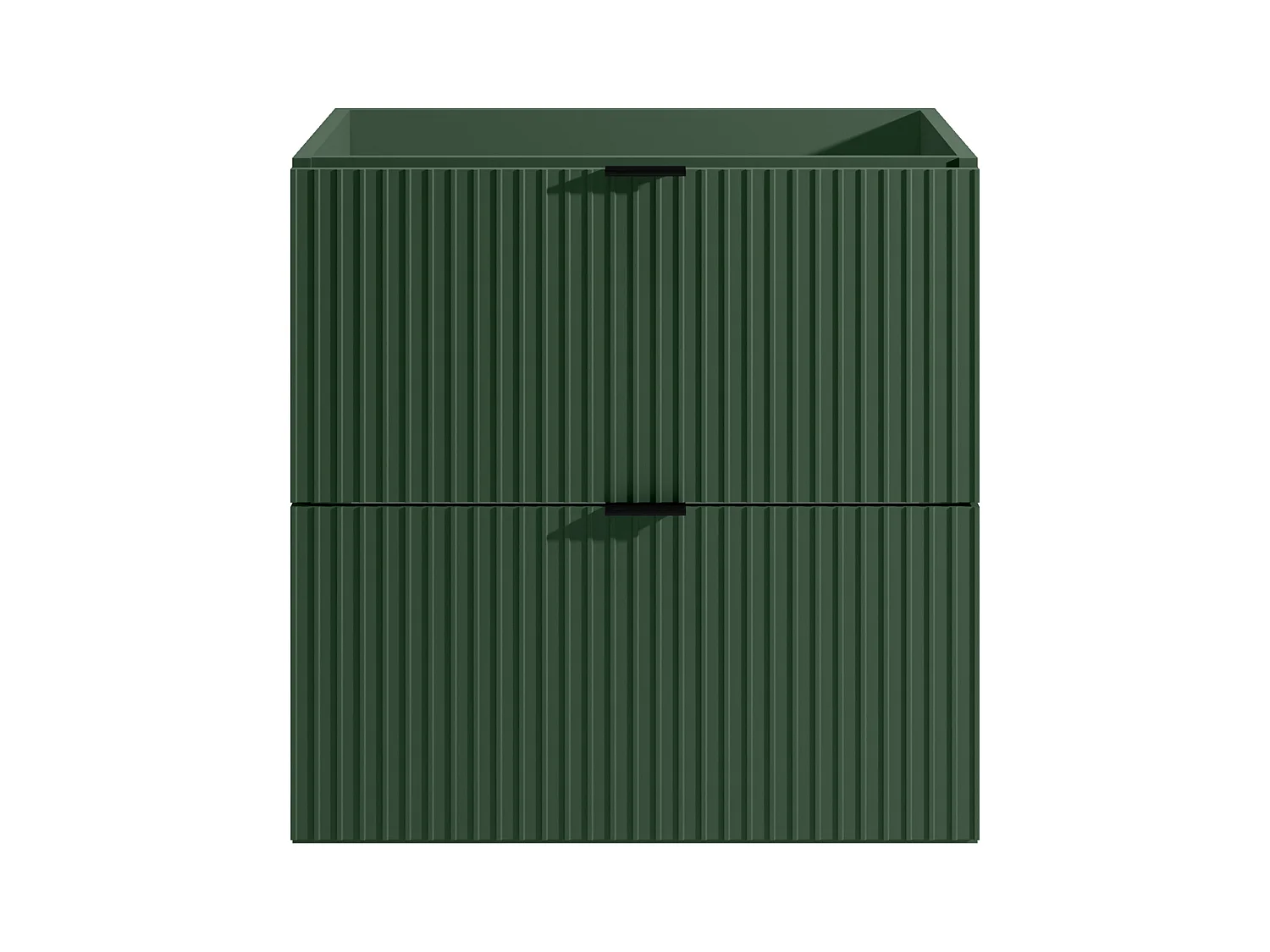 Móvel suspenso estriado para lavatório - Verde mate - 60 cm - ZEVINI