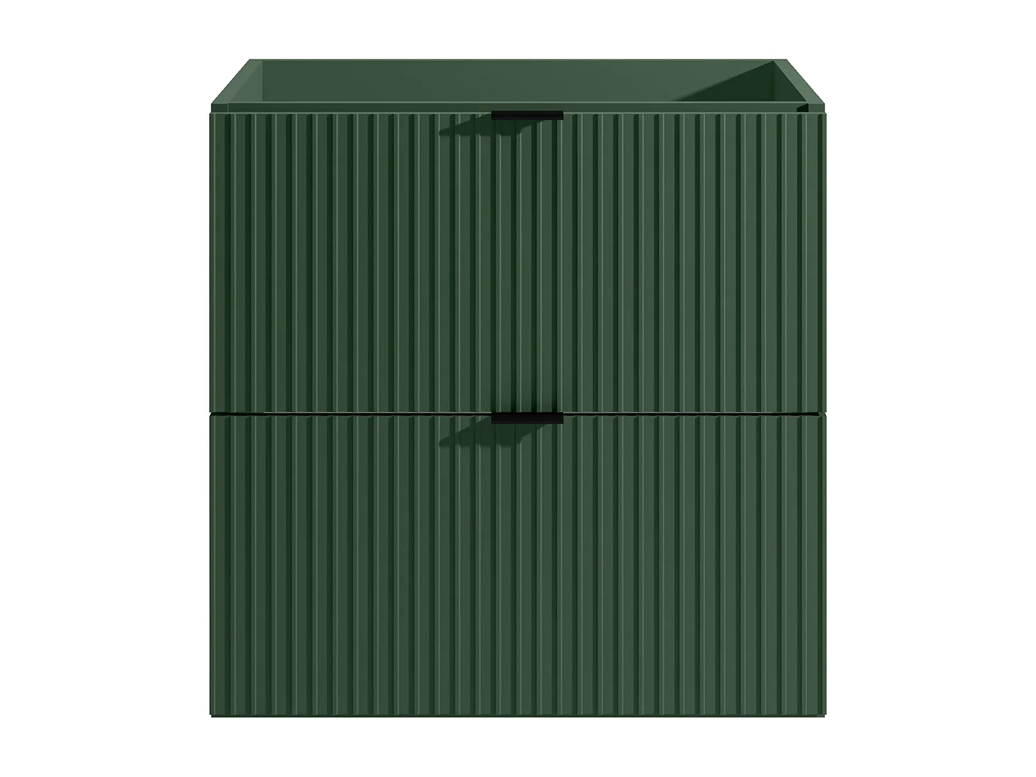 Meuble sous vasque suspendu strié - Vert mat - 60 cm - ZEVINI