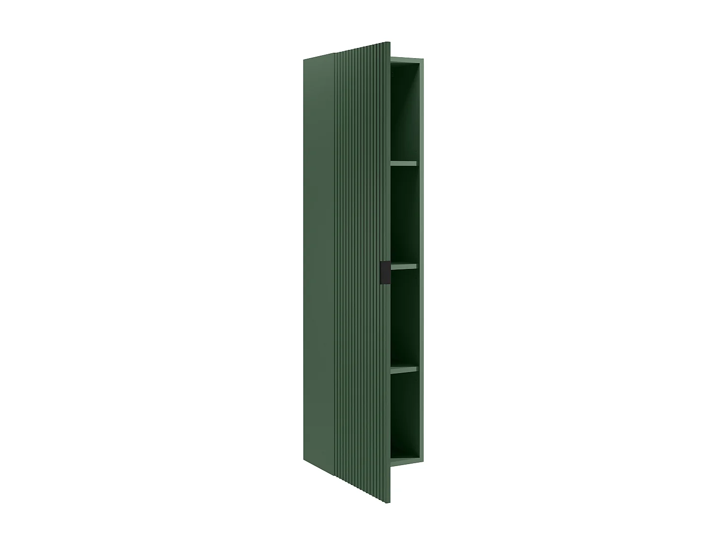 Colonne de salle de bain suspendue striée - Vert mat - H140 cm - ZEVINI