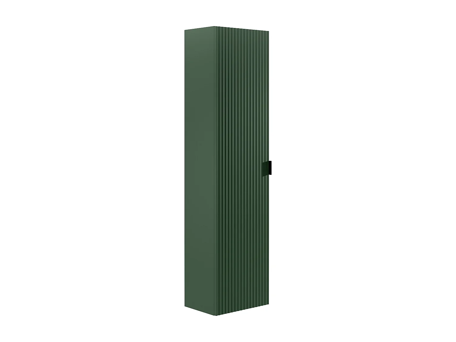 Colonne de salle de bain suspendue striée - Vert mat - H140 cm - ZEVINI
