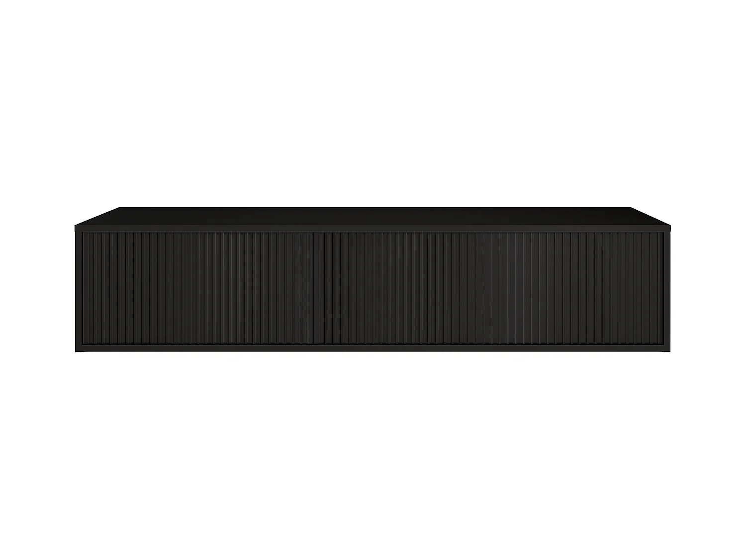 Mueble bajo lavabo suspendido estriado - Negro - 150 cm - ARNEGA