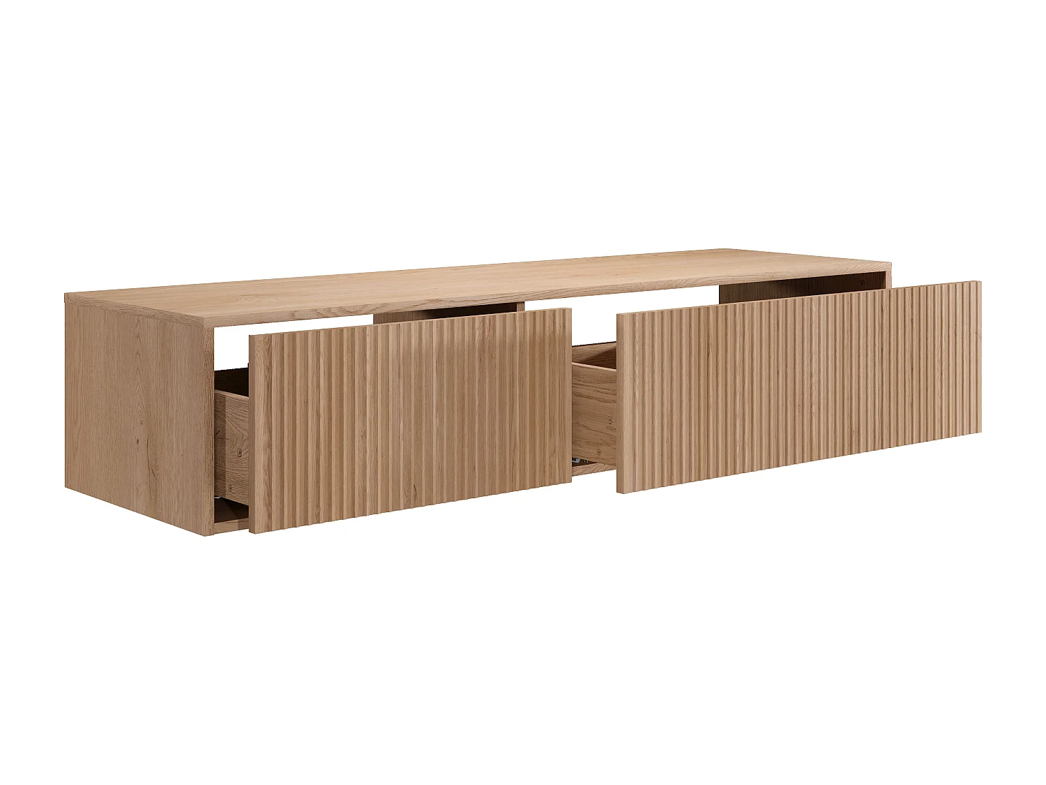 Mobile sotto lavabo sospeso striato - Beige chiaro - 150 cm - ARNEGA