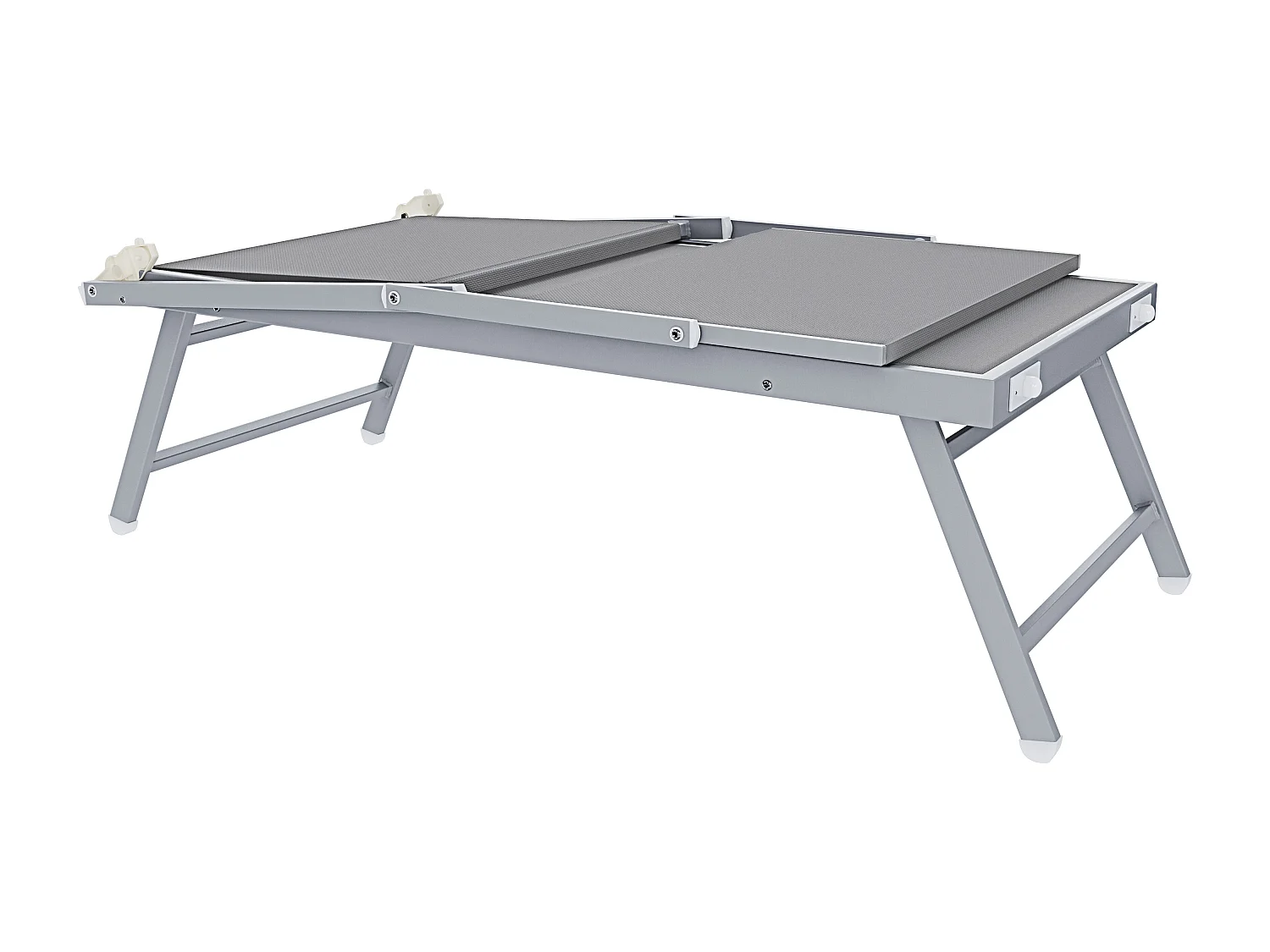 Lettino Prendisole Pieghevole Professionale in Alluminio e Tessuto Textilene Tettuccio Orientabile Parasole Sdraio Mare Spiaggia 182 x 60 x 38 cm Grigio