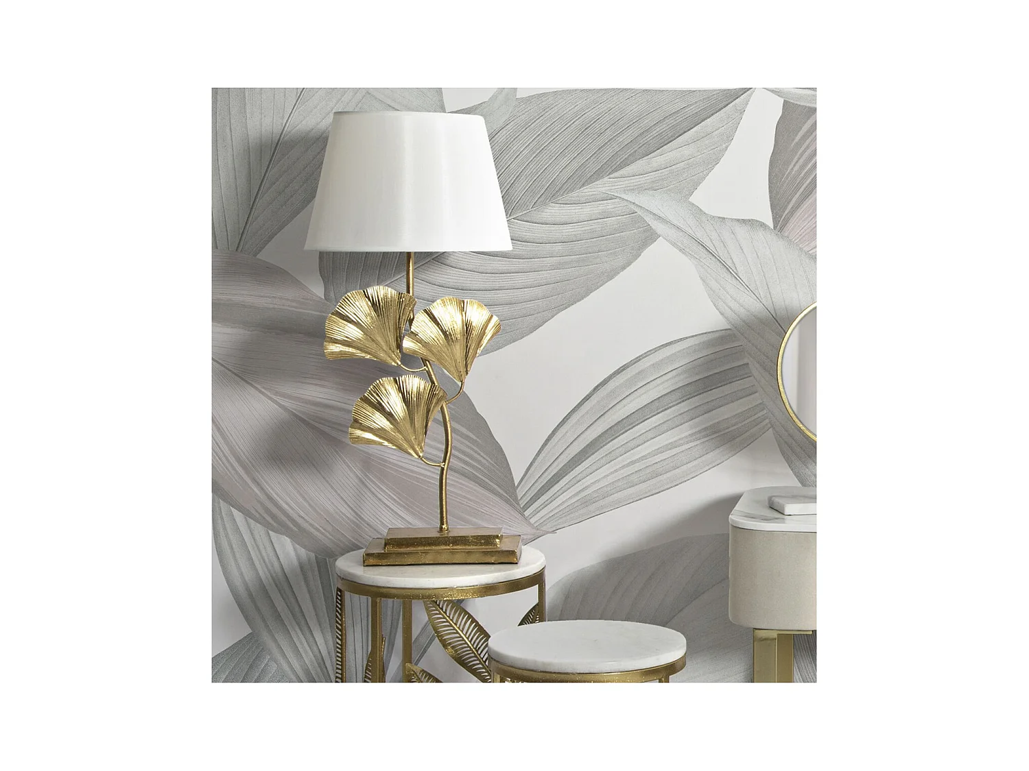 Lampa Stołowa Liść 57, Złoto, 33x33x81 cm, Epikasa