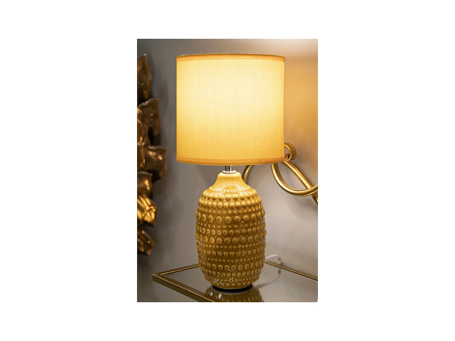 Lampe à Poser MF95, Jaune, 15x15x30,5 cm, Seven Design