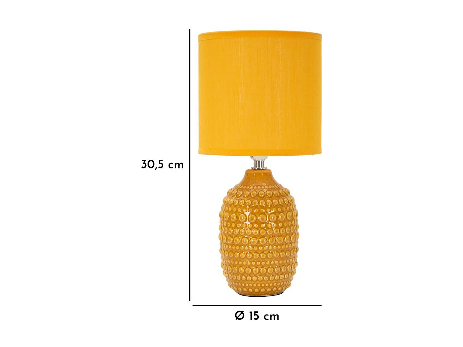 Lampe à Poser MF95, Jaune, 15x15x30,5 cm, Seven Design