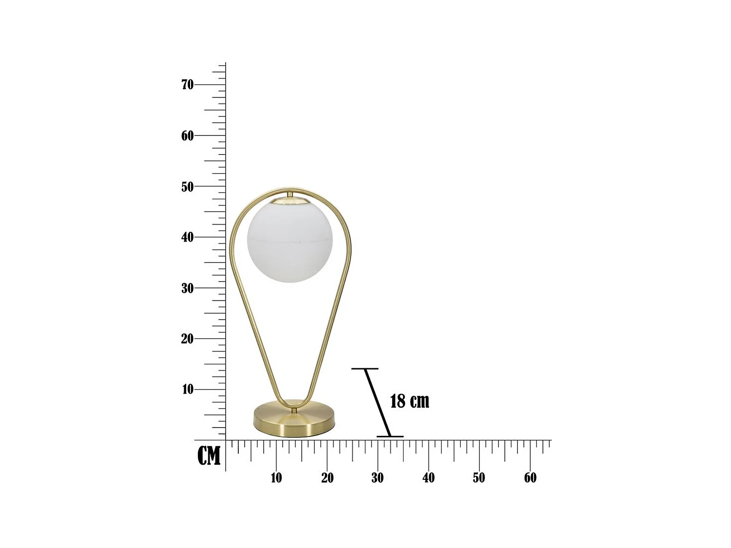 Lampa Stołowa MF147, Złoto, 25x18x50 cm, Epikasa