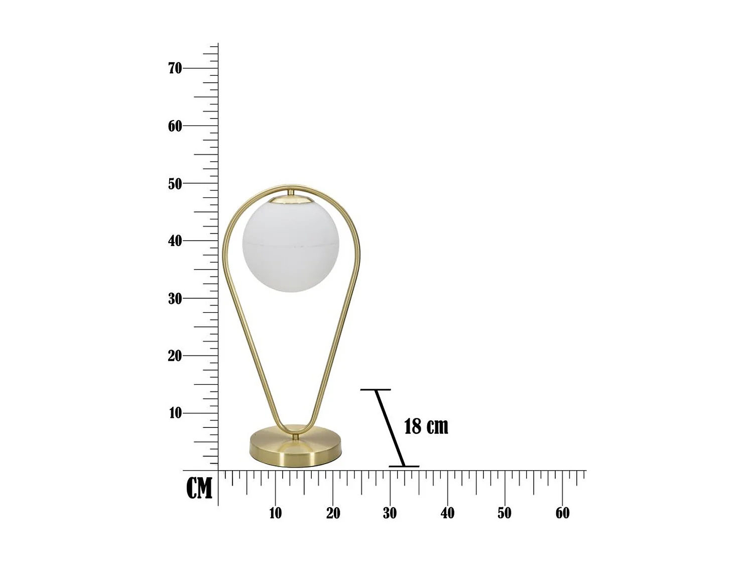Lampa Stołowa MF147, Złoto, 25x18x50 cm, Seven Design