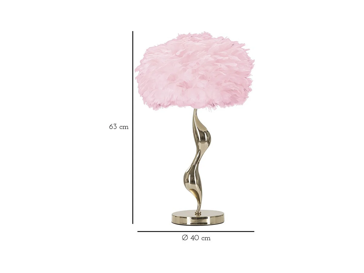 Lampe à Poser MF140, Rose, 40x40x63 cm, Epikasa