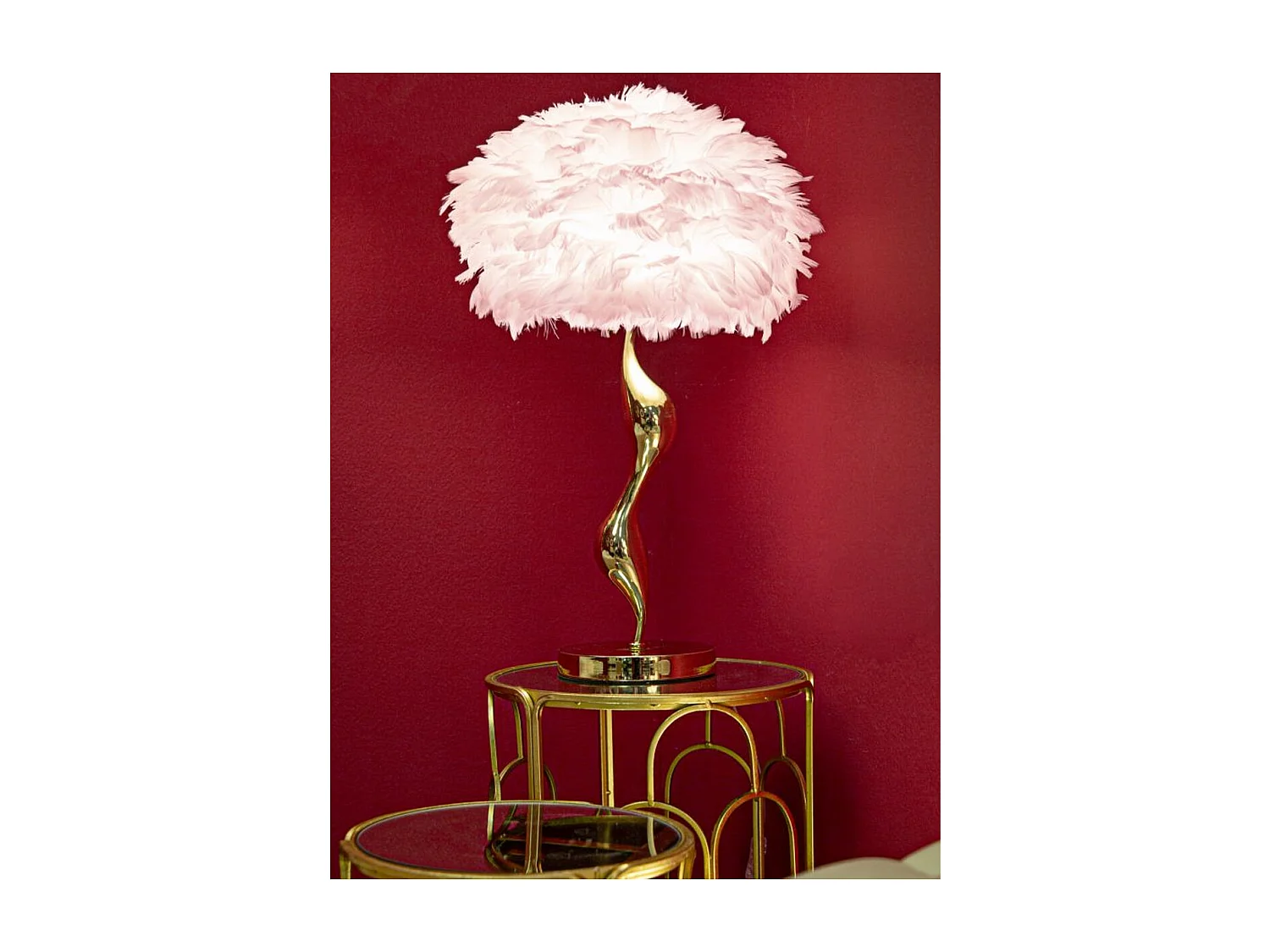 Lampe à Poser MF140, Rose, 40x40x63 cm, Seven Design