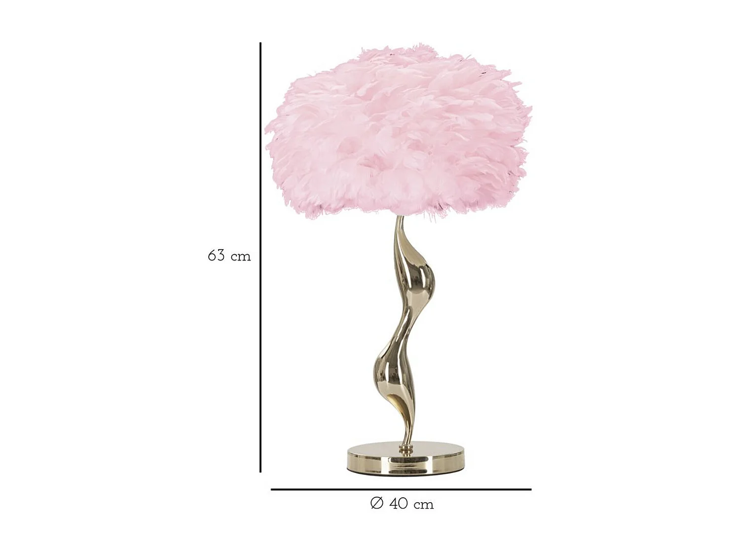 Lampe à Poser MF140, Rose, 40x40x63 cm, Seven Design