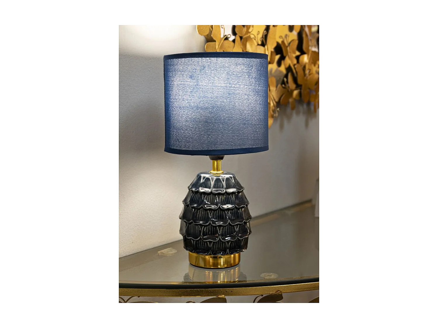 Lampa Stołowa MF96, Niebieski, 15x15x30,5 cm, Seven Design