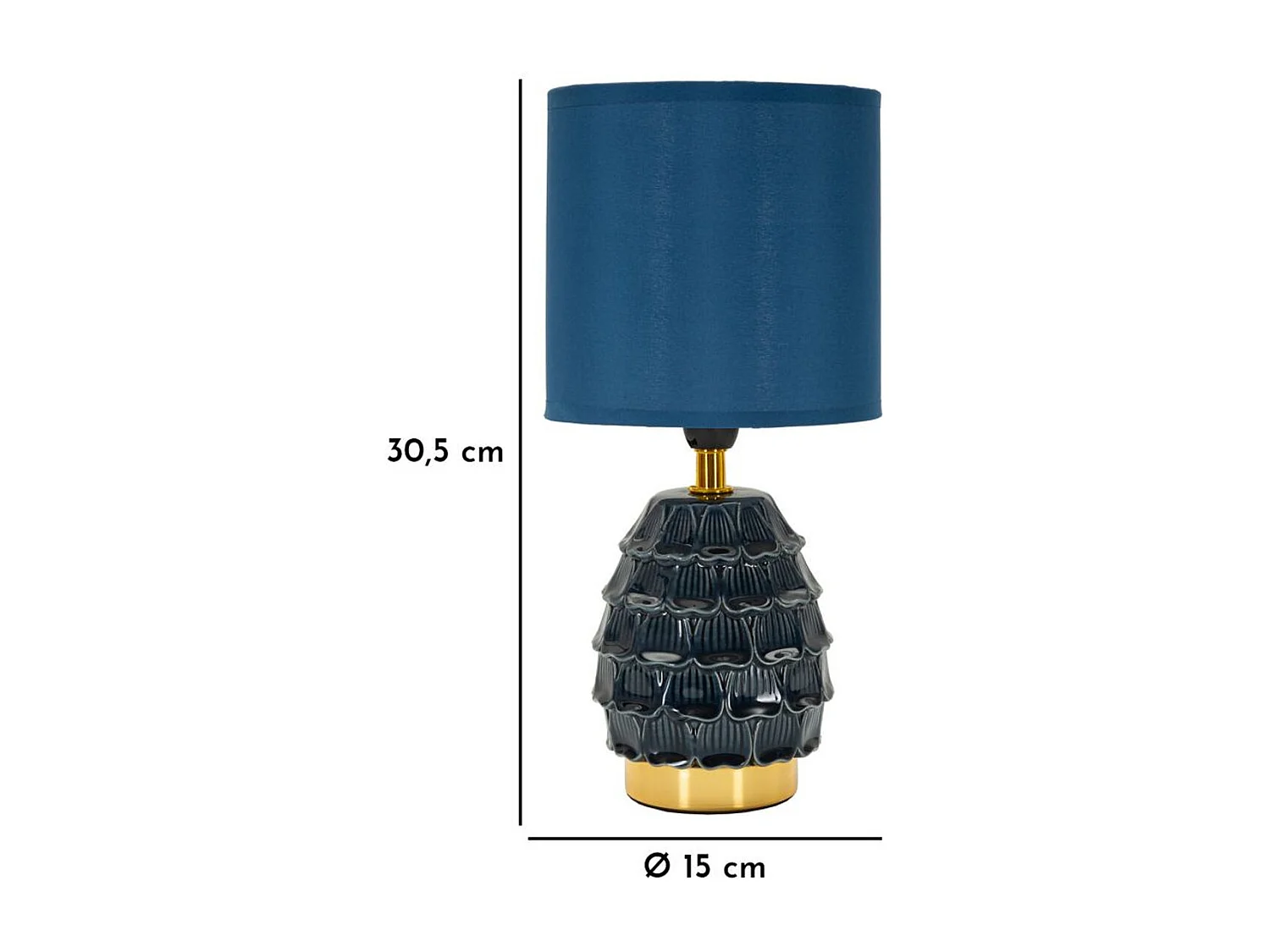 Lampa Stołowa MF96, Niebieski, 15x15x30,5 cm, Seven Design