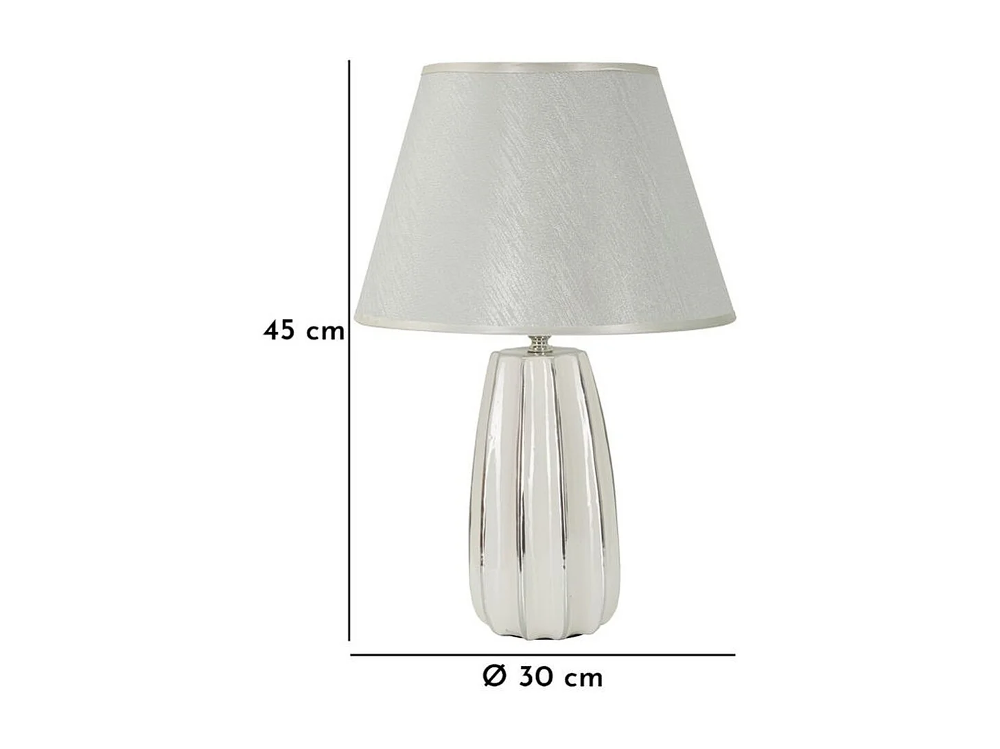 Lampada da Tavolo MF112, Bianco, 30x30x45 cm, Epikasa