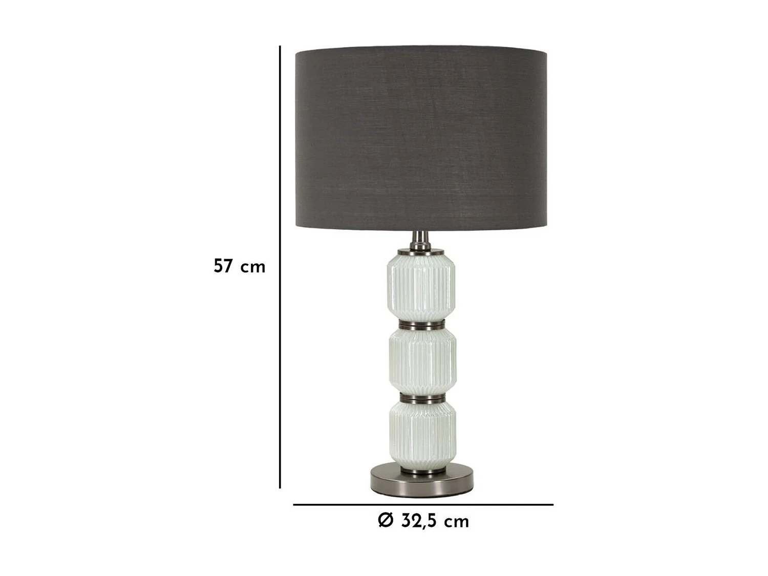 Lampa Stołowa MF172, Szary, 32,5x32,5x57 cm, Seven Design