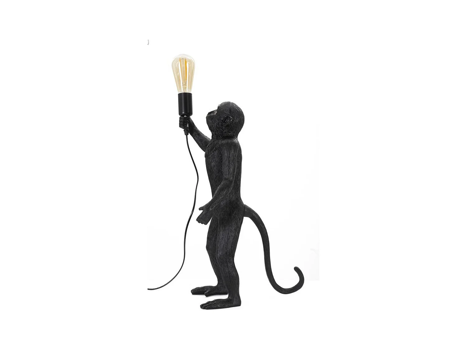 Lampada da Tavolo Scimmia 5, Nero, 26x34x55 cm, Epikasa